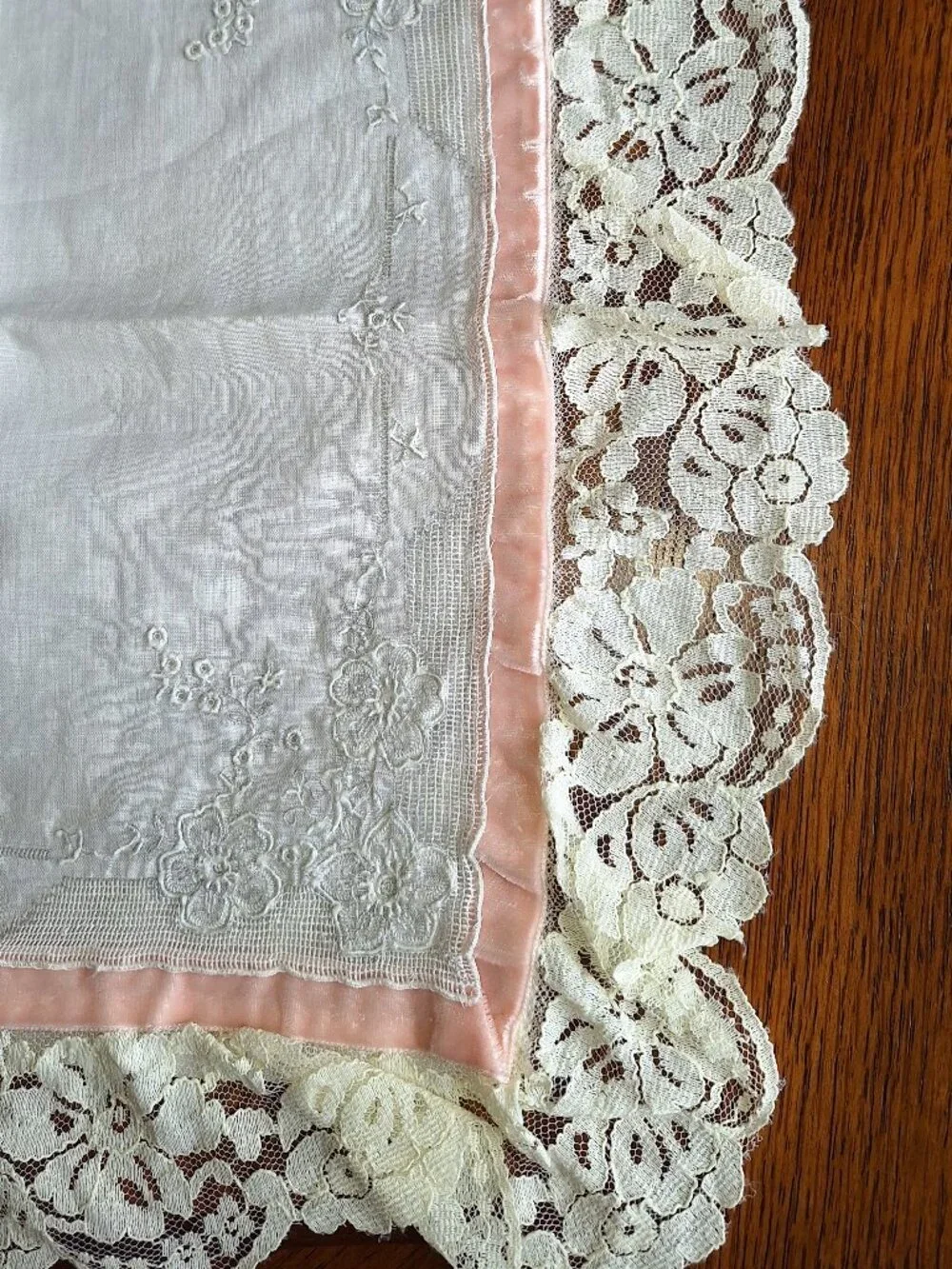 Vintage Hanky Pillow Case with Lace
